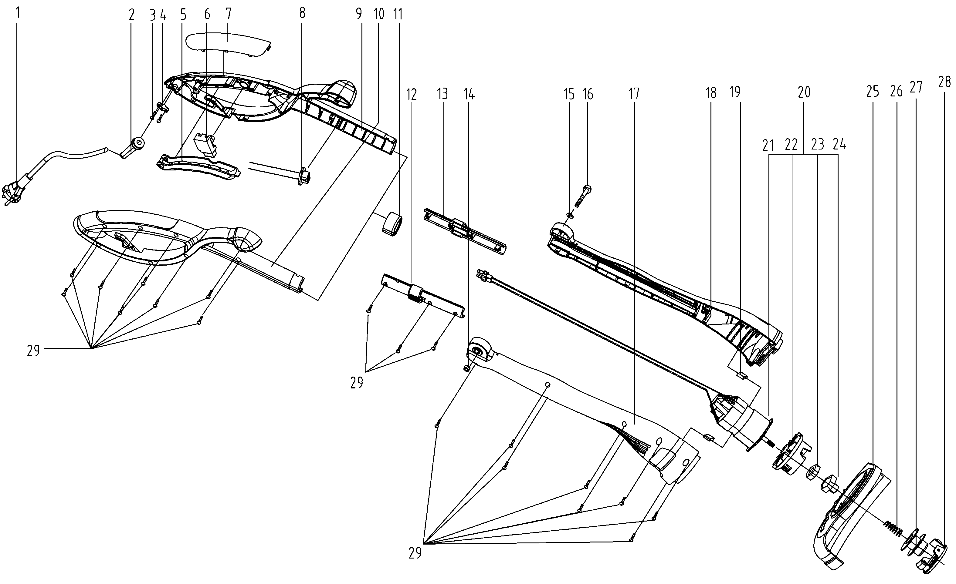 Default Diagram and Parts List for GL300-BR Type 3 Black and Decker Trimmer
